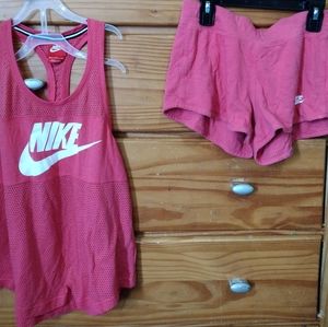 Women's Pink Set of Nike Running shorts & Top